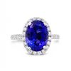 Image 1 : 3.78 ctw Tanzanite and 0.50 ctw Diamond 18K White Gold Ring