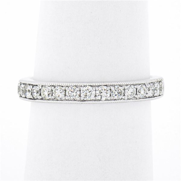 Gabriel & Co. 14k Gold.50 ctw Round Pave Diamond Milgrain Wedding Stack Band Rin