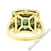 Image 9 : Vintage 14k Gold & Silver Top Round Green Emerald Rectangular Large Platter Ring
