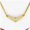 Image 5 : 17 14k Gold 1.65 ctw Sapphire & Diamond Channel Chevron V Fancy Chain Necklace