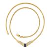Image 6 : 17 14k Gold 1.65 ctw Sapphire & Diamond Channel Chevron V Fancy Chain Necklace
