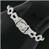 Image 1 : Antique Art Deco Platinum 5.54 ctw GIA European Diamond Fancy Link Belly Bracele
