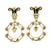 Image 1 : Vintage Victorian Revival 14k Yellow Gold Floral Open Work Drop Dangle Earrings