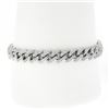 Image 1 : 14K White Gold 5 ctw Round Diamond Covered Cuban Curb Link 9mm Wide Chain Bracel