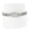 Image 2 : 14K White Gold 5 ctw Round Diamond Covered Cuban Curb Link 9mm Wide Chain Bracel