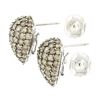 Image 4 : 18K Gold 6.5 ctw Fancy Champagne Diamond Large Domed Tear Drop Earring w/ Enhanc