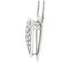 Image 5 : 14k White Gold 0.50 ctw Pave Diamond Heart w/ Polished Frame Pendant 18 Necklace
