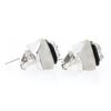 Image 5 : 18k White Gold Rock Crystal Black Onyx & Baguette Diamond Domed Button Earrings