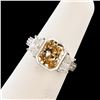 Image 1 : 2.01 ctw SI3 CLARITY Fancy Light Brown CENTER Diamond 18K White Gold Ring (3.26