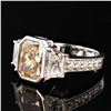 Image 2 : 2.01 ctw SI3 CLARITY Fancy Light Brown CENTER Diamond 18K White Gold Ring (3.26