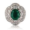 Image 1 : 2.78 ctw Emerald and 0.97 ctw Diamond 18K White Gold Ring