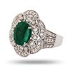 Image 2 : 2.78 ctw Emerald and 0.97 ctw Diamond 18K White Gold Ring