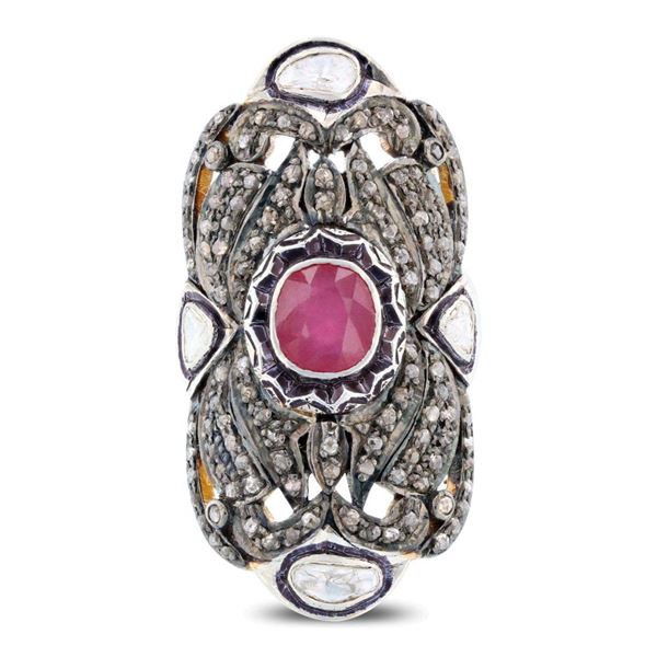 1.98 ctw Ruby and 0.94 ctw Diamond Ring