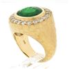 Image 9 : NEW 18k Gold 7.70 ctw GIA Oval Bezel Emerald & Diamond Hammered Wide Cocktail Ri