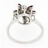 Image 6 : Vintage 14K White Gold 0.80 ctw Ruby & Diamond Petite Tiered Spray Cluster Ring