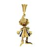 Image 3 : Estate 18K Gold Emerald & Diamond Detailed Enamel Clown Enhancer Brooch Pendant