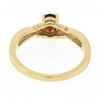 Image 6 : Simple 14K Yellow Gold Oval Prong Set Garnet w/ Grooved Sides Solitaire Ring