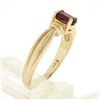 Image 7 : Simple 14K Yellow Gold Oval Prong Set Garnet w/ Grooved Sides Solitaire Ring