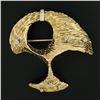 Image 2 : 14K Yellow Gold 0.25 ctw Diamond Textured Modernist Sculpted Shape Brooch Pin