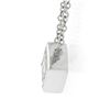 Image 5 : NEW 14k White Gold 0.59 ctw Princess Cut Bezel Diamond Solitaire Pendant Necklac