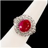 Image 1 : 6.48 ctw BURMESE Ruby and 2.36 ctw Diamond 14K White Gold Ring (GIA CERTIFIED)