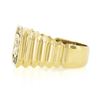 Image 6 : Mens 14k Yellow Gold 1.13 ctw Bezel Oval & Square Halo Diamond Ribbed Shank Ring