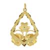 Image 4 : Black Hills 10k Multi Tone Gold Round Diamond Cut Textured Grape Leaf Pendant