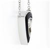 Image 4 : NEW 18K Gold GIA Trillion Diamond Black Onyx Triangle Solitaire Pendant Necklace