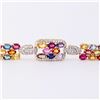 Image 5 : 22.32 ctw MultiColor Sapphire and 1.46 ctw Diamond 14K Yellow Gold Bracelet
