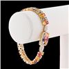 Image 6 : 22.32 ctw MultiColor Sapphire and 1.46 ctw Diamond 14K Yellow Gold Bracelet