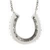 Image 5 : Vintage 14k White Gold .39 ctw Round Pave Diamond Lucky Horseshoe Pendant Neckla