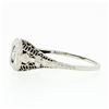 Image 7 : Antique Art Deco 18k White Gold European Diamond Floral Filigree Engagement Ring