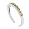 Image 6 : 18k White Gold 0.30 ctw Round Yellow Sapphire Milgrain Bezel Stackable Band Ring