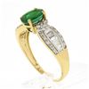 Image 9 : 14k TT Gold 1.86 ctw Oval Prong Emerald w/ Baguette & Round Diamond Sides Ring