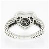 Image 6 : David Yurman Sterling Silver 0.25 ctw Pav Diamond Heart Dual Cable Cluster Ring
