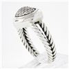 Image 8 : David Yurman Sterling Silver 0.25 ctw Pav Diamond Heart Dual Cable Cluster Ring