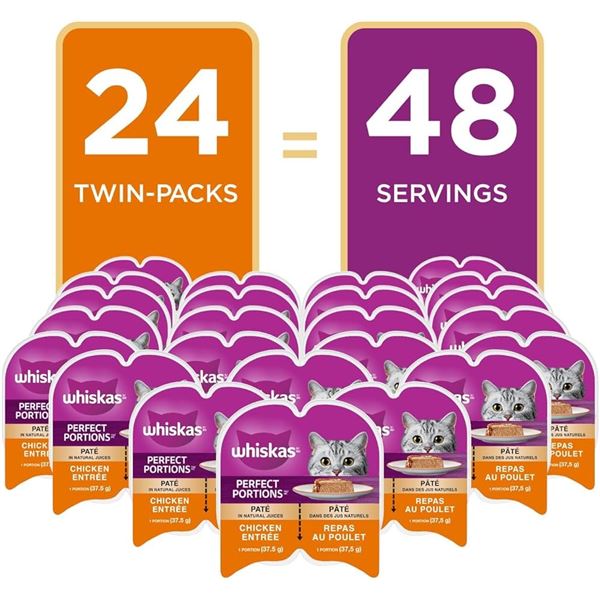 BRAND NEW 24 X 75 G WHISKAS WET CAT FOOD