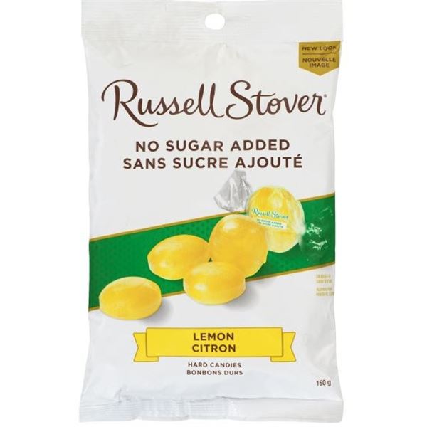 NEW 3 BAGS RUSSELL STOVER NO SUGAR ADDED LEMON