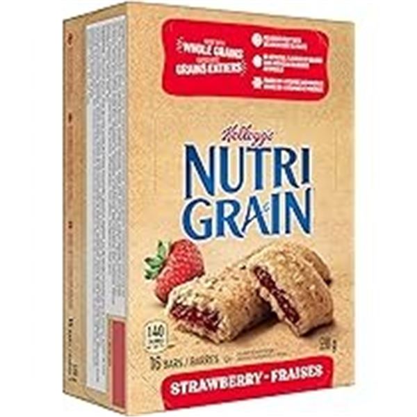 NEW BOX OF 16 KELLOGGS NUTRIGRAIN STRAWBERRY BARS