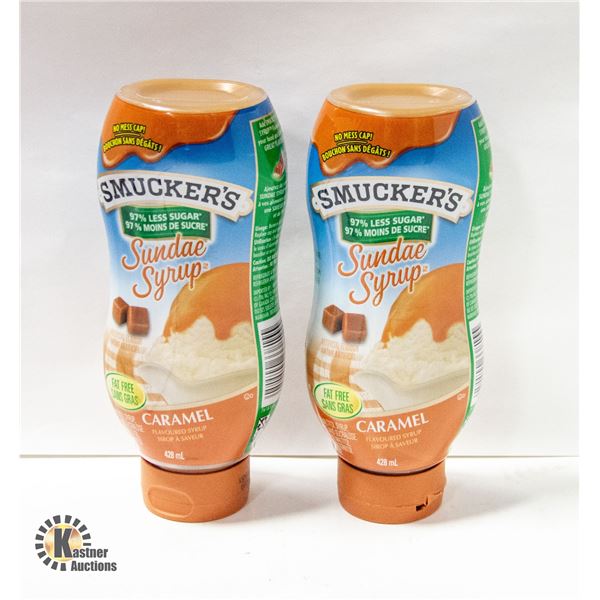 2 NEW SMUCKERS CARAMEL SUNDAE SYRUP 97% LESS SUGAR