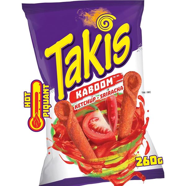 8 NEW BAGS OF TAKIS KABOOM KETCHUP ROLLED TORTILLA