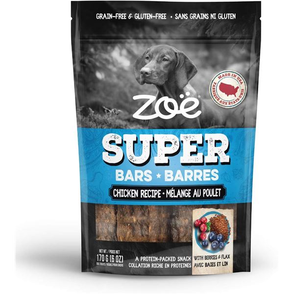 NEW ZOE SUPER BARS CHICKEN RECIPE 170G BAG
