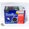Image 1 : NEW CASE OF 24 TIMOTHY'S COFFEE KCUPS MEDIUM ROAST