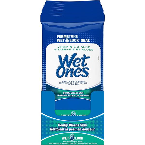 10 NEW PACKS OF WET ONES VITAMIN E AND ALOE WIPES