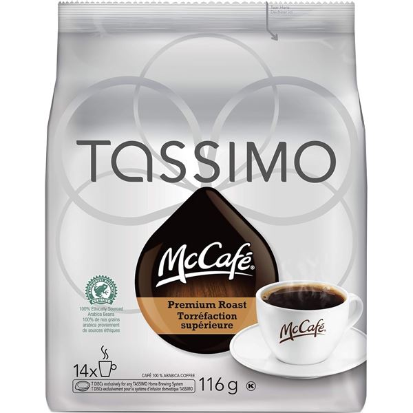 NEW 14 TASSIMO MCCAFE PREMIUM ROAST COFFEE DISCS