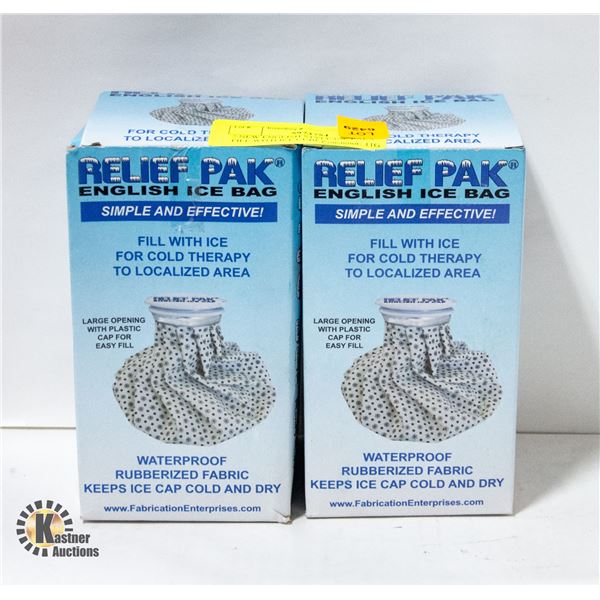 2 NEW ENGLISH STYLE ICE PAKS - FILL WITH ICE CUBES