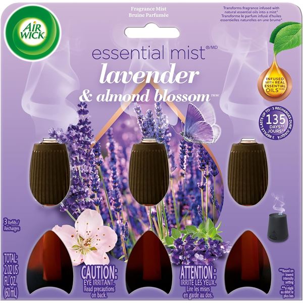 NEW AIRWICK ESSENTIAL MIST LAVENDER & ALMOND
