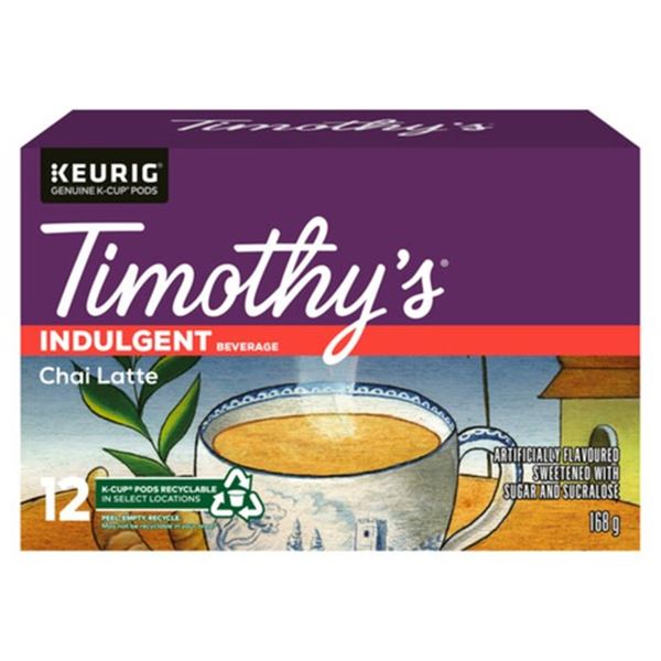 BRAND NEW 2 X 168 G TIMOTHYS CHAI LATTE