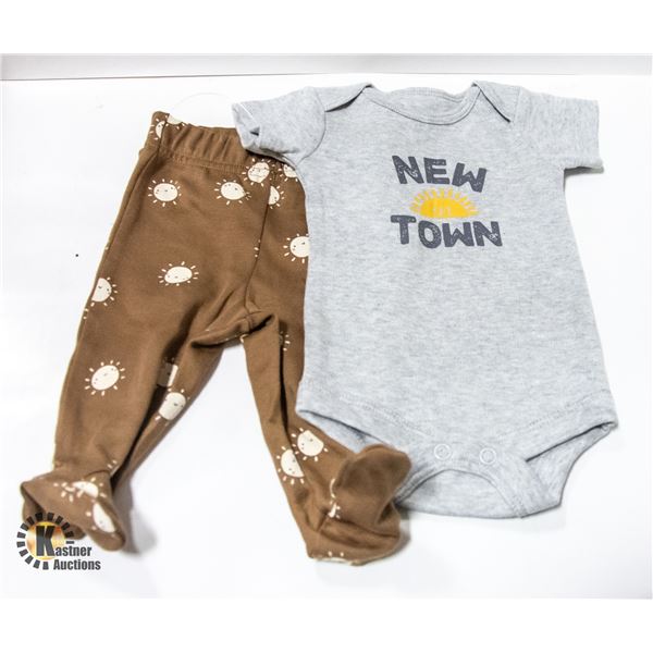 NEW GEORGE BABY NEW IN TOWN 2 PC NEWBORN