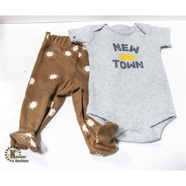 NEW GEORGE BABY NEW IN TOWN 2 PC 0-3 MONTHS